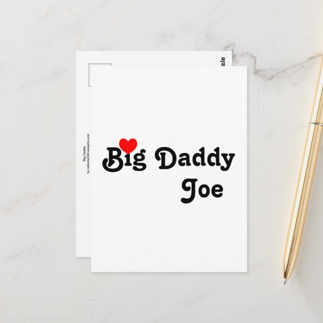 Big Daddy mit Red Heart Postcard Postkarte (Vorderseite/Rückseite Beispiel)