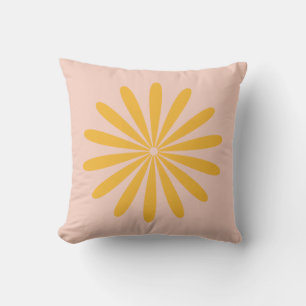 Big Daisy Retro Minimale Blume Blush Senf Kissen