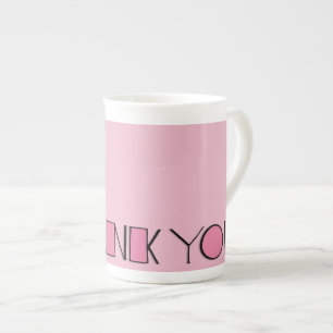 Big Danke, rosa China Tasse