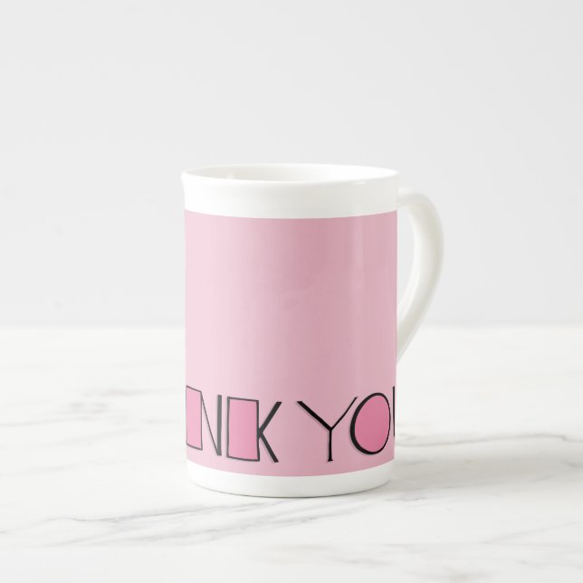 Big Danke, rosa China Tasse (Vorderseite Rechts)