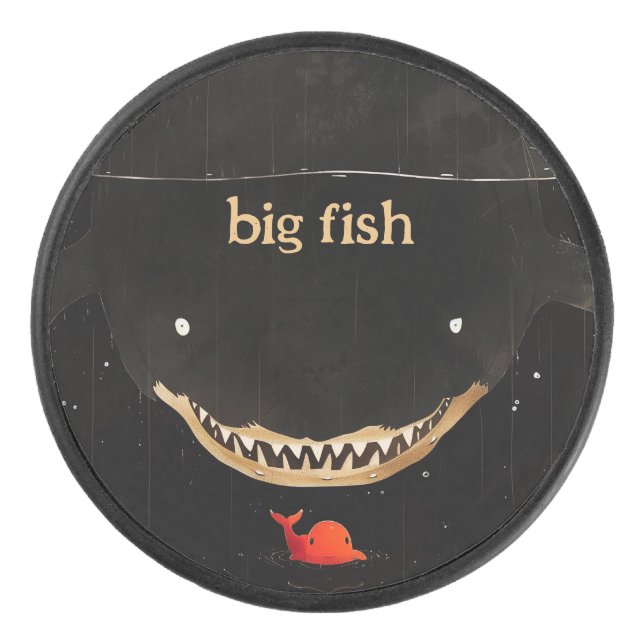 Big Dark Shark Eishockey Puck (Vorderseite)