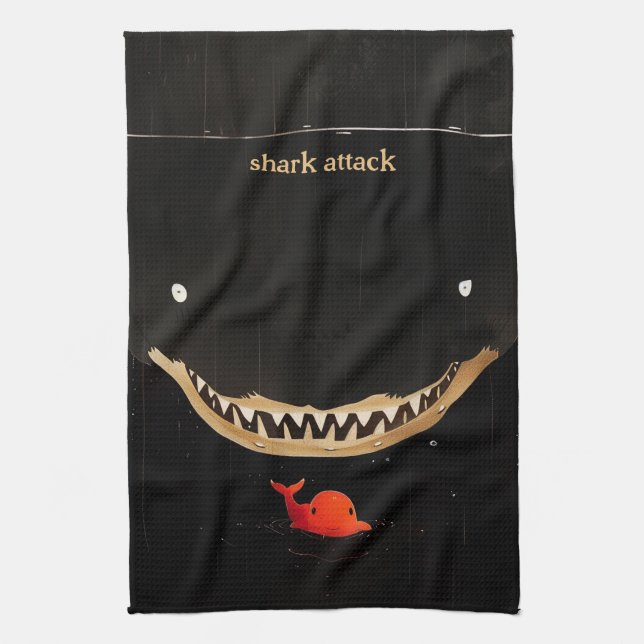 Big Dark Shark Geschirrtuch (Vertikal)
