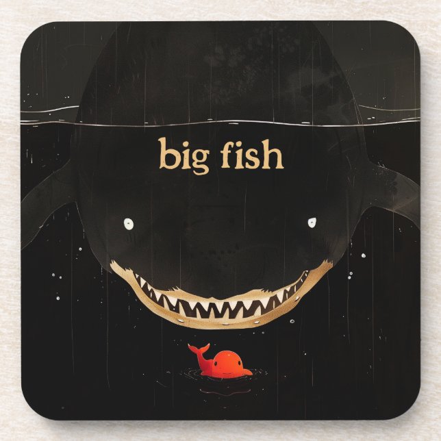 Big Dark Shark Getränkeuntersetzer (Vorderseite)