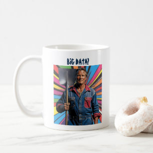 Big Data tief. 2 anpassbare Textzeilen Kaffeetasse