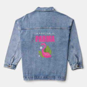 Big Deal Sarcastic Funny Parma Ohio Pink Flamingo Jeansjacke