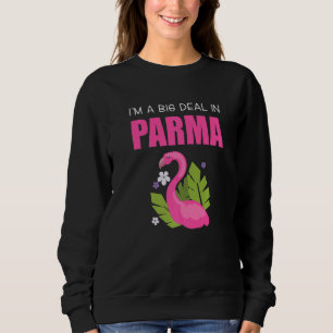 Big Deal Sarcastic Funny Parma Ohio Pink Flamingo Sweatshirt