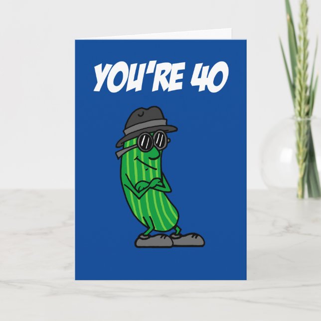 Big Dill 40. Geburtstag Pickle Pun Karte (Vorderseite)