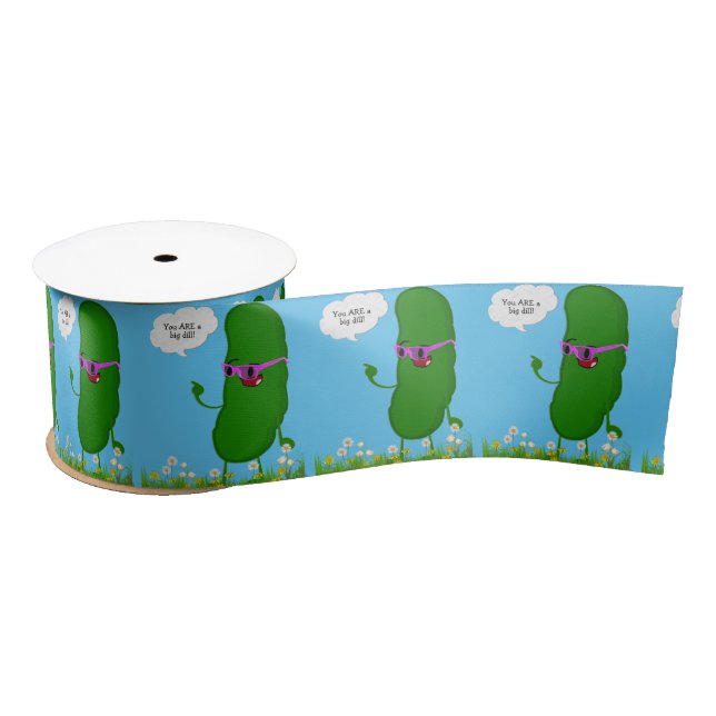 Big Dill Pickle Birthday Spaß Satinband (Spule)