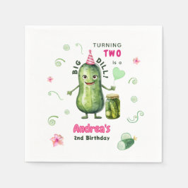 Big Dill Pickle Girl Birthday Any Age Serviette