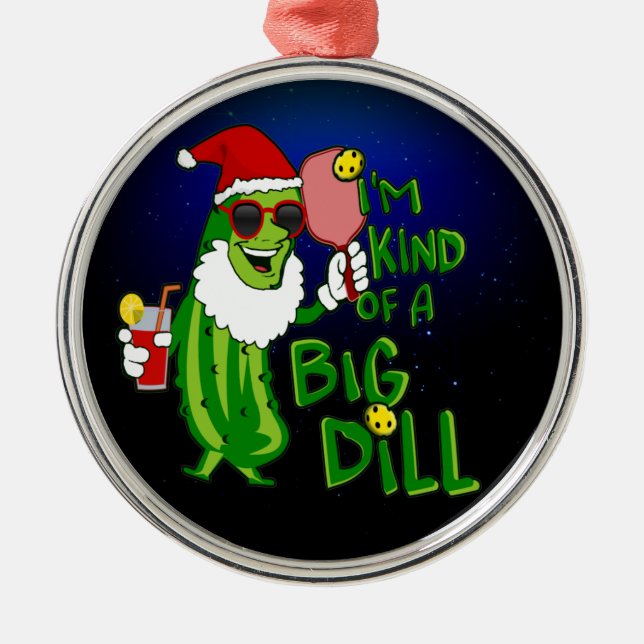 Big Dill PIckleball Weihnachten Ornament Aus Metall (Vorne)