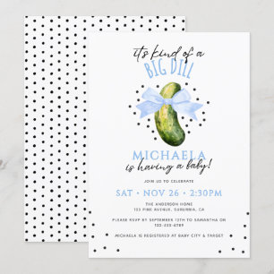 Big Dill Watercolor Coquette Pickle Babydusche Einladung