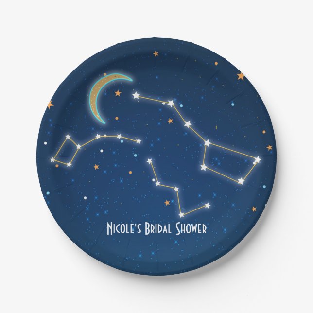 Big Dipper Star Gazing Constellation Celestial Pappteller (Vorderseite)