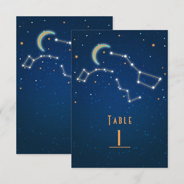 Big Dipper Star Gazing Constellation Tischnummer (Vorne/Hinten)