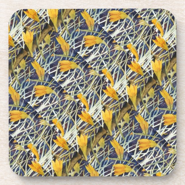 "Big Ditch Lily Tiled Pattern" Blumenmuster Unters Getränkeuntersetzer (Vorderseite)