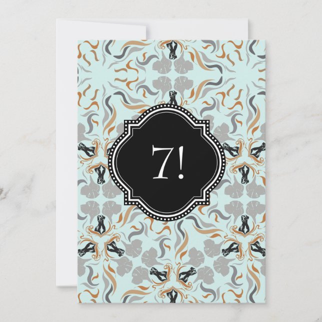 Big Dog Party Golden Black Einladung (Vorderseite)