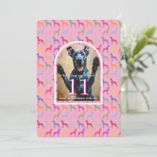 Big Dog Party Golden Black Invitation Einladung