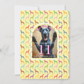 Big Dog Party Golden Black Invitation Einladung