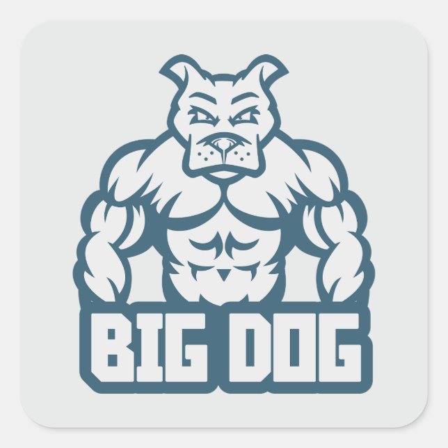 Big Dog Quadratischer Aufkleber (Vorderseite)