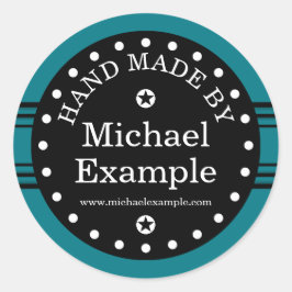 Big Dot & Stripes schwarz + Ihr Rücken. Ideen Runder Aufkleber