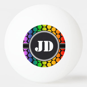 BIG DOTS farbig + Ihr Backgr. & Text Tischtennisball