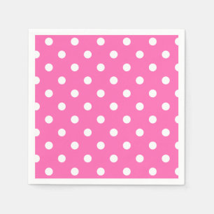 Big Dotted Hot Pink Napkins Serviette