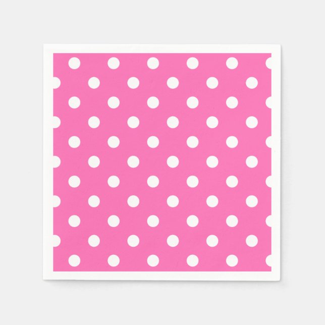 Big Dotted Hot Pink Napkins Serviette (Vorderseite)