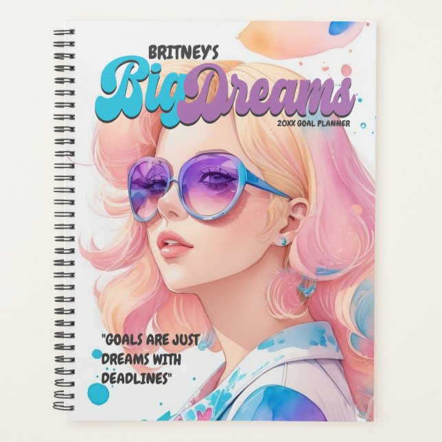 Big Dreams Niedliche Girly Magazine Style Planer (Vorderseite)