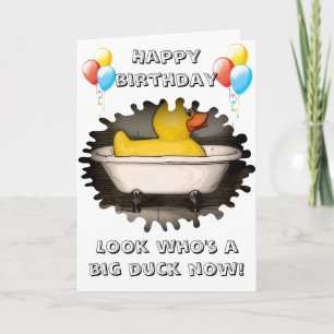 Big duck birthday card karte