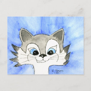 Big Eared Cat Postkarte