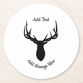 Big Elch, Text und Botschaft hinzufügen Runder Pappuntersetzer