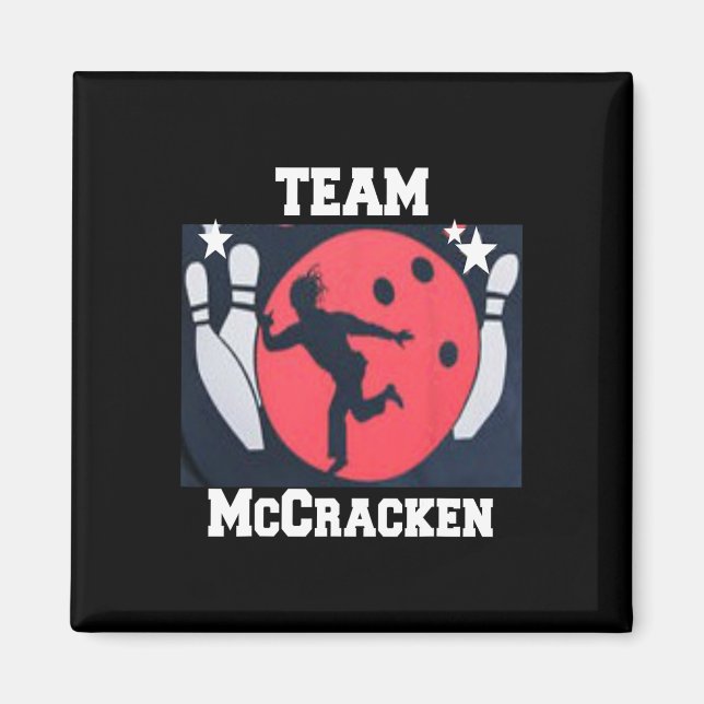 Big Ern Mccracken Funny King Button Bowling T Shir Magnet (Vorne)