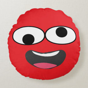 Big Expression - Cartoon-Gesicht Rundes Kissen