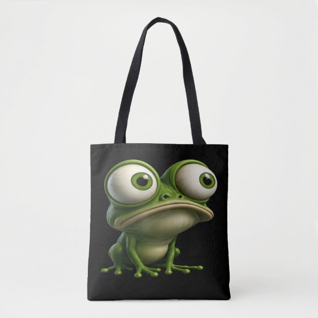 Big-Eyed Cartoon Frog Tasche (Vorderseite)