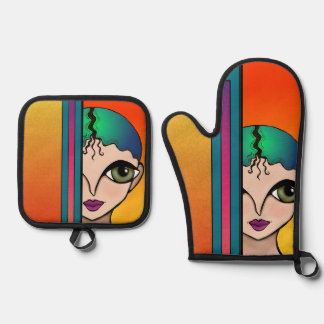 Big Eyes Design Ofenhandschuh & Topflappen-Set