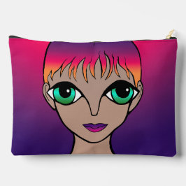 Big Eyes Orange & Lila Zubehörtasche