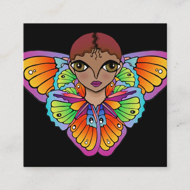 Big Eyes Sticker Quadratische Visitenkarte (Vorderseite)