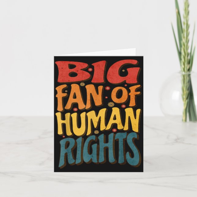 Big Fan Of Human Rights Retro Style For Womens  Karte (Vorderseite)