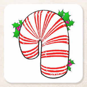 Big Fat Candy Cane Rechteckiger Pappuntersetzer