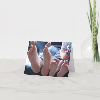 Big Feet, Little Feet - leere Notizkarte Karte
