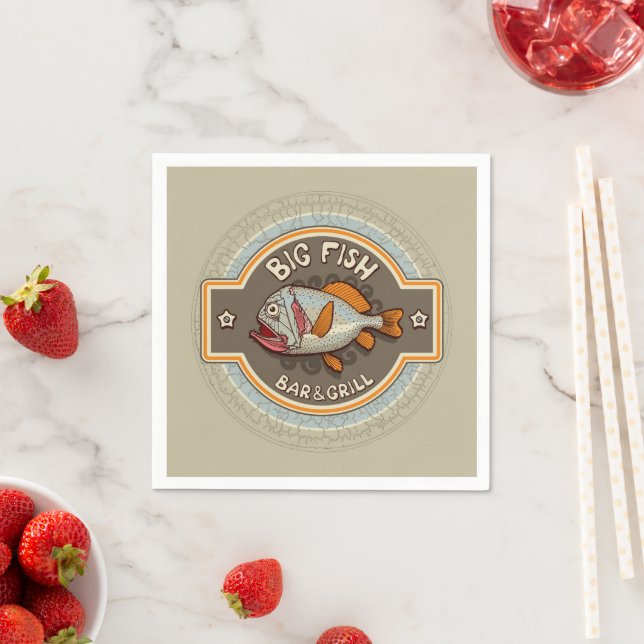 Big Fish Bar and Grill Poster Serviette (Beispiel)