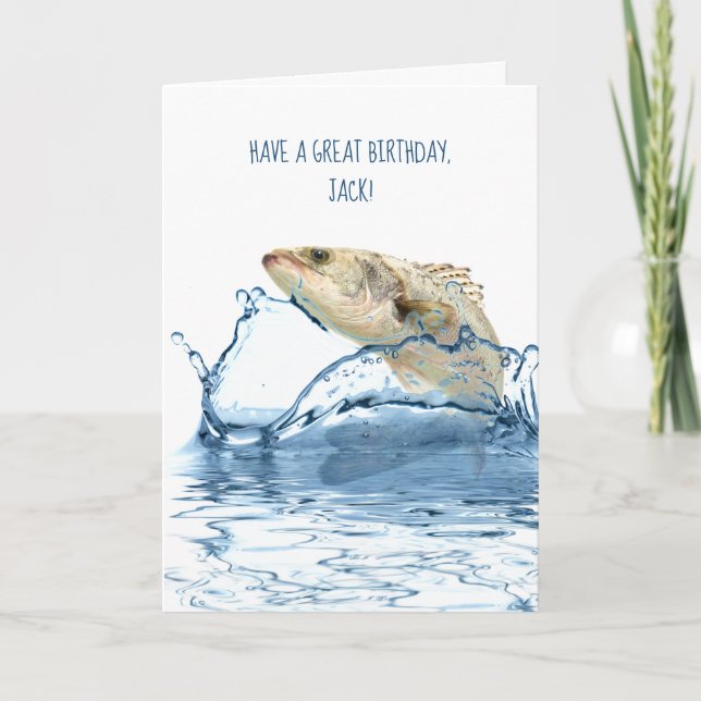 big fish birthday for fisherman karte (Vorderseite)