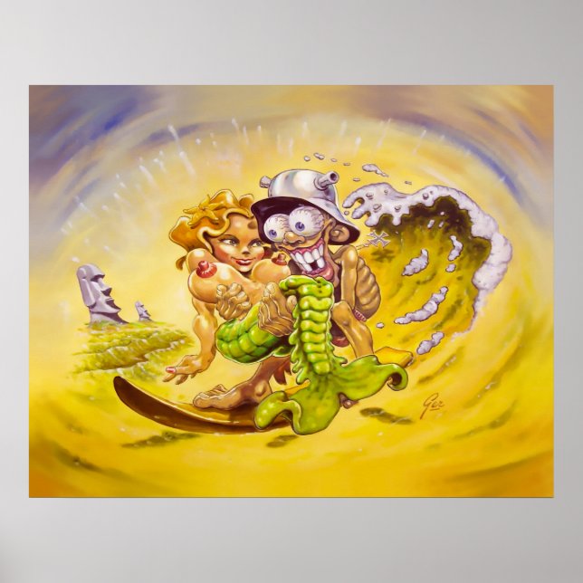 Big Fish for a Tiki Surfer Poster (Vorne)