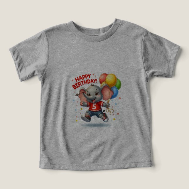 Big Five Celebration: Elephant mit Ballons Toddl (Design Vorderseite)