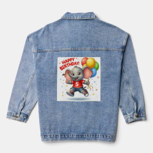 Big Five Celebration: Elephant mit Ballons Toddl Jeansjacke