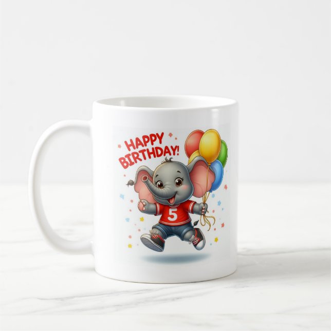 Big Five Celebration: Elephant mit Ballons Toddl Kaffeetasse (Links)