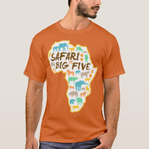 Big Five Safari-Tiere Afrika Karte T-Shirt