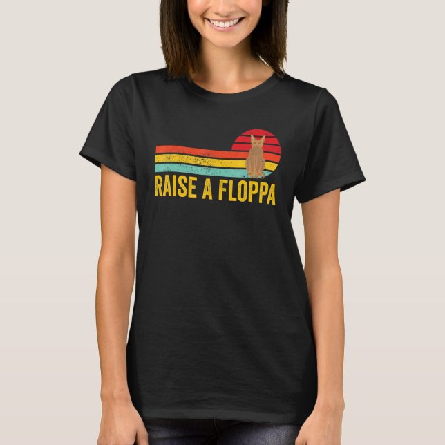 Big Floppa Caracal Cat Meme Retro Anheben einer Fl T-Shirt (Vorderseite)