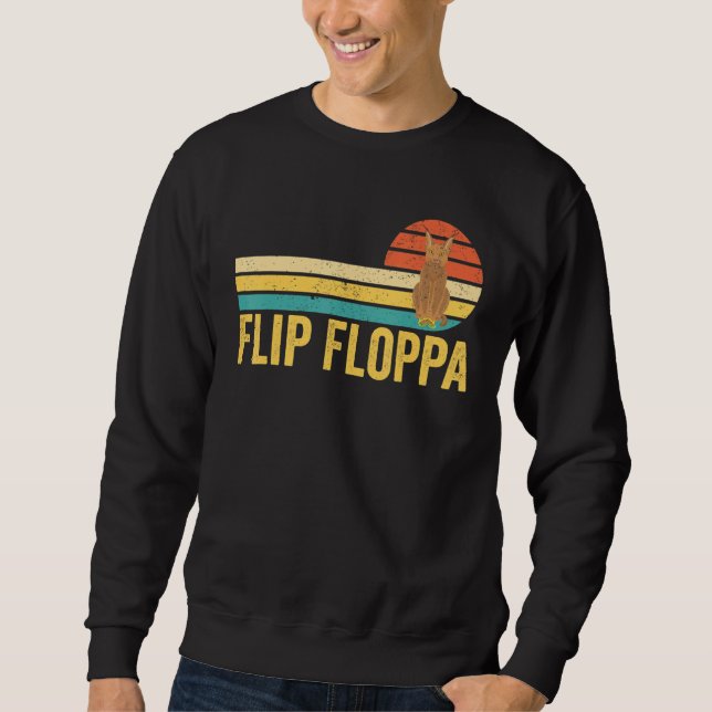 Big Floppa Caracal Cat Meme Retro Flip Floppa Sweatshirt (Vorderseite)