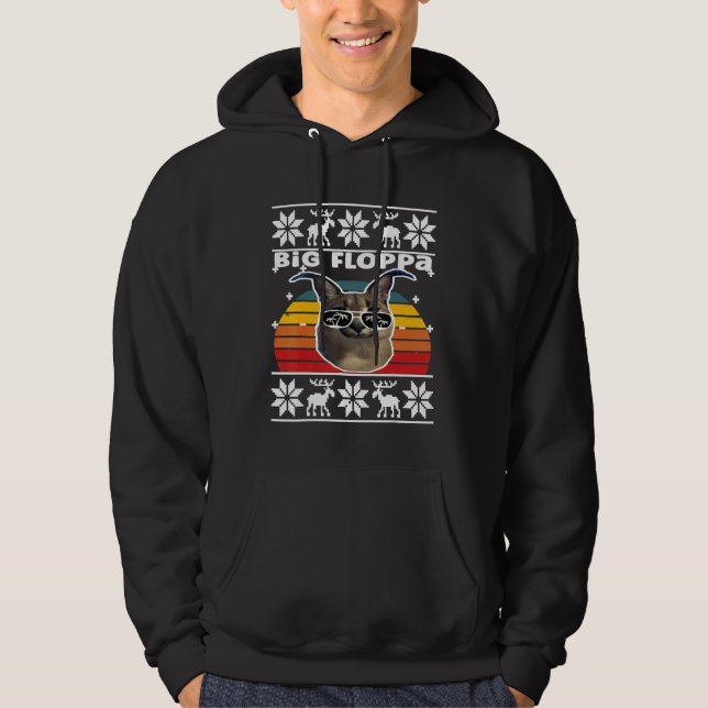 Big Floppa christmas Cat Hoodie (Vorderseite)