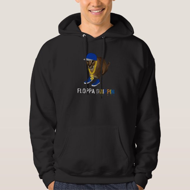 Big Floppa Drippin  Caracal Big Cat Meme Hoodie (Vorderseite)
